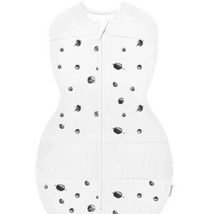 Happiest Baby Sleepea Sack Swaddle Wrap - Medium - White with Black Planets